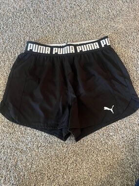 Puma Black Athletic Women's Shorts with Branded Waistband